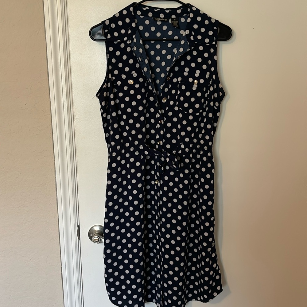 Navy polkadot dress